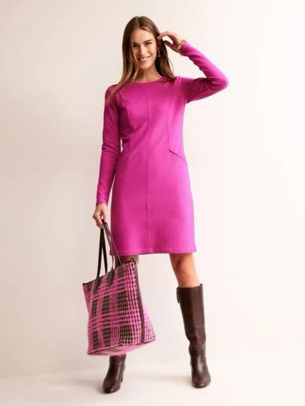BODEN Ellen Ottoman Shift Dress in Pink